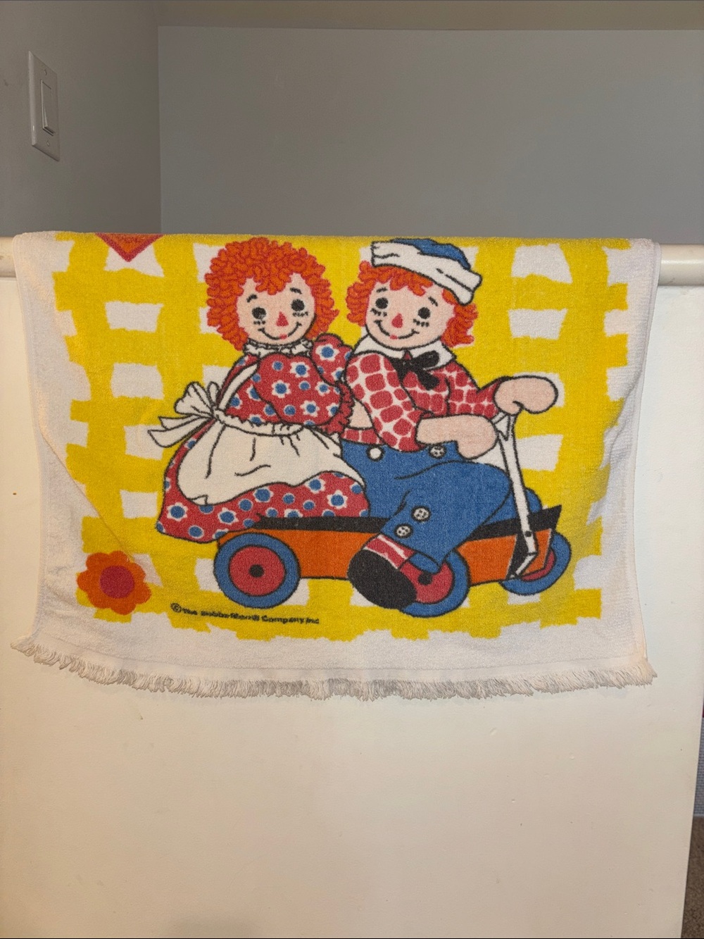 Raggedy Ann & Andy Vintage Style Beach Towel - Yellow, Red, Blue